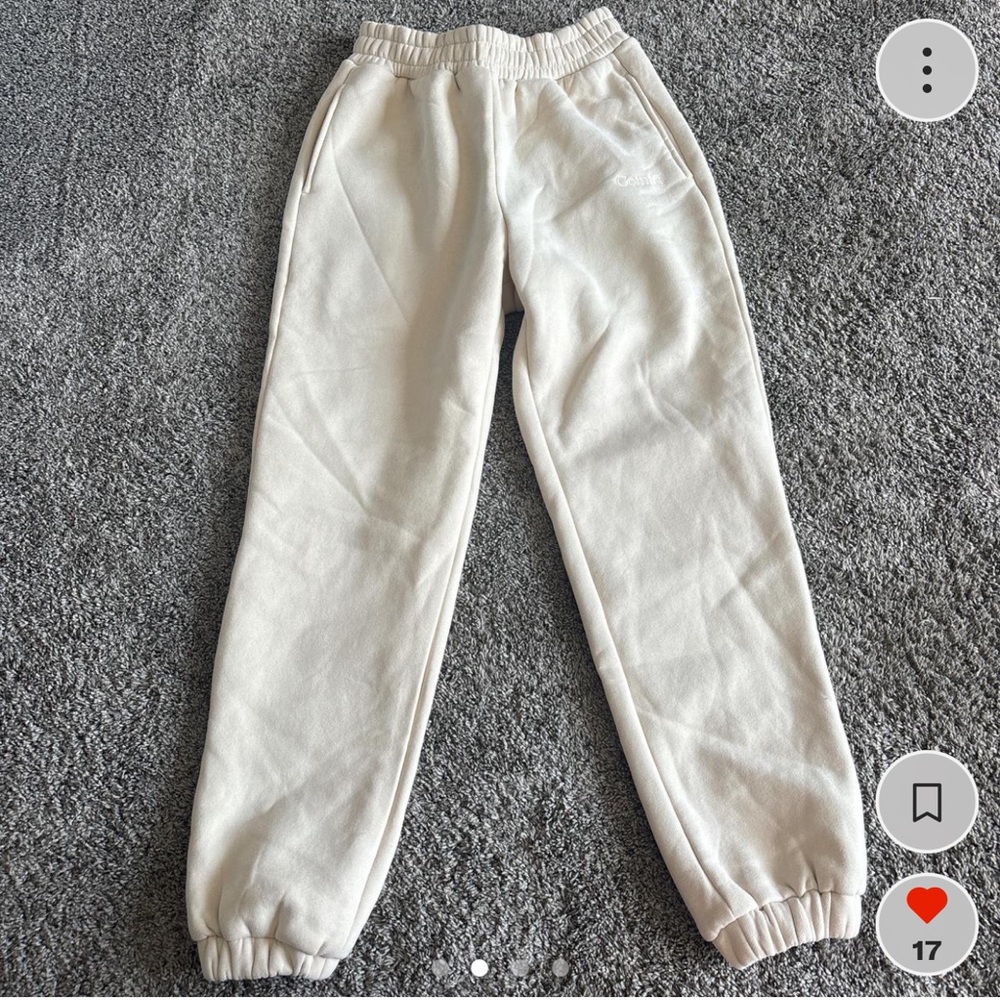 Comfrt Joggers Women's Small Bone Ivory Cream Sweatpants - Picture 4 of 5